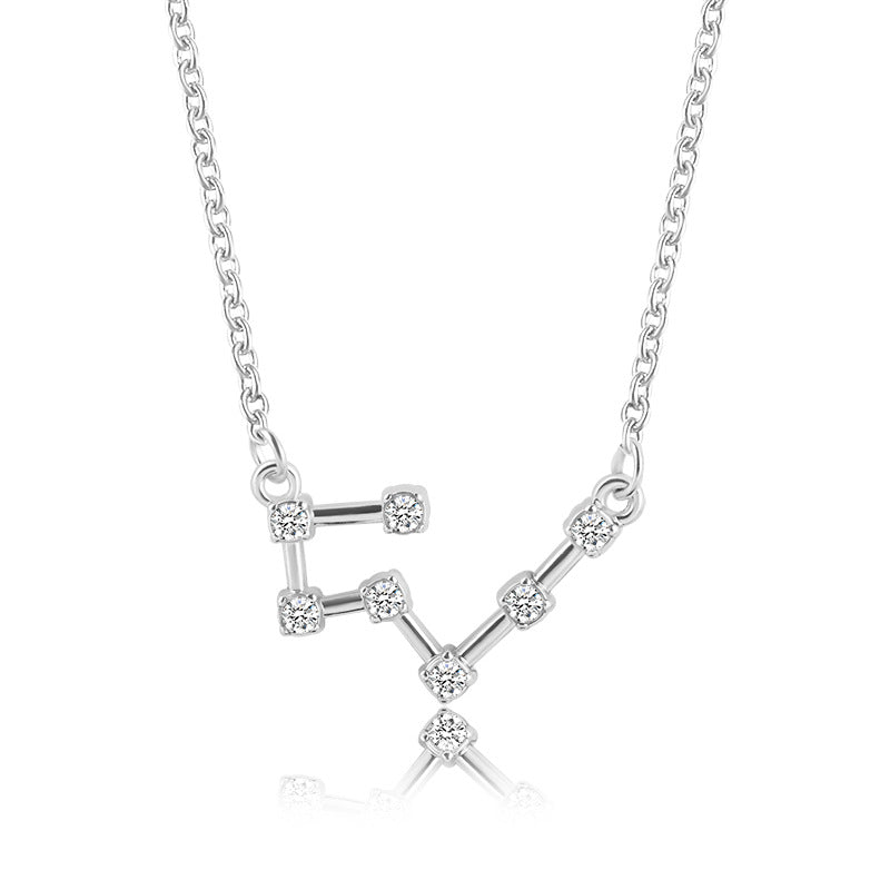 Wholesale Zircon Twelve Constellations Guardian Necklace Collarbone Chain